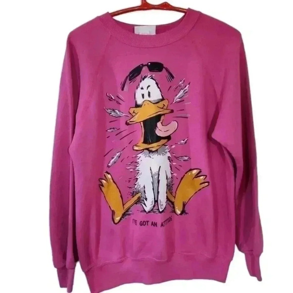 Vintage '87 Donald Duck Crewneck Sweatshirt - Size Large Retro Disney Nostalgia - Picture 2 of 6